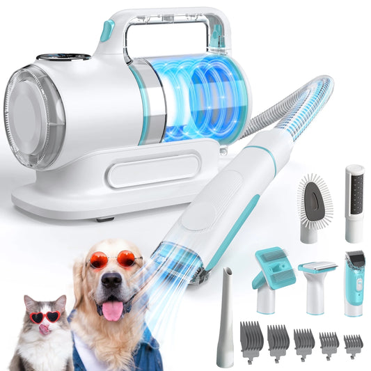 Professional 6-in-1 Dog Grooming Vacuum System - 11,000PA High Suction & 1.5L Capacity | 99% Hair Removal with Comprehensive Grooming Tools | Advanced Pet Vacuum for Professional Grooming