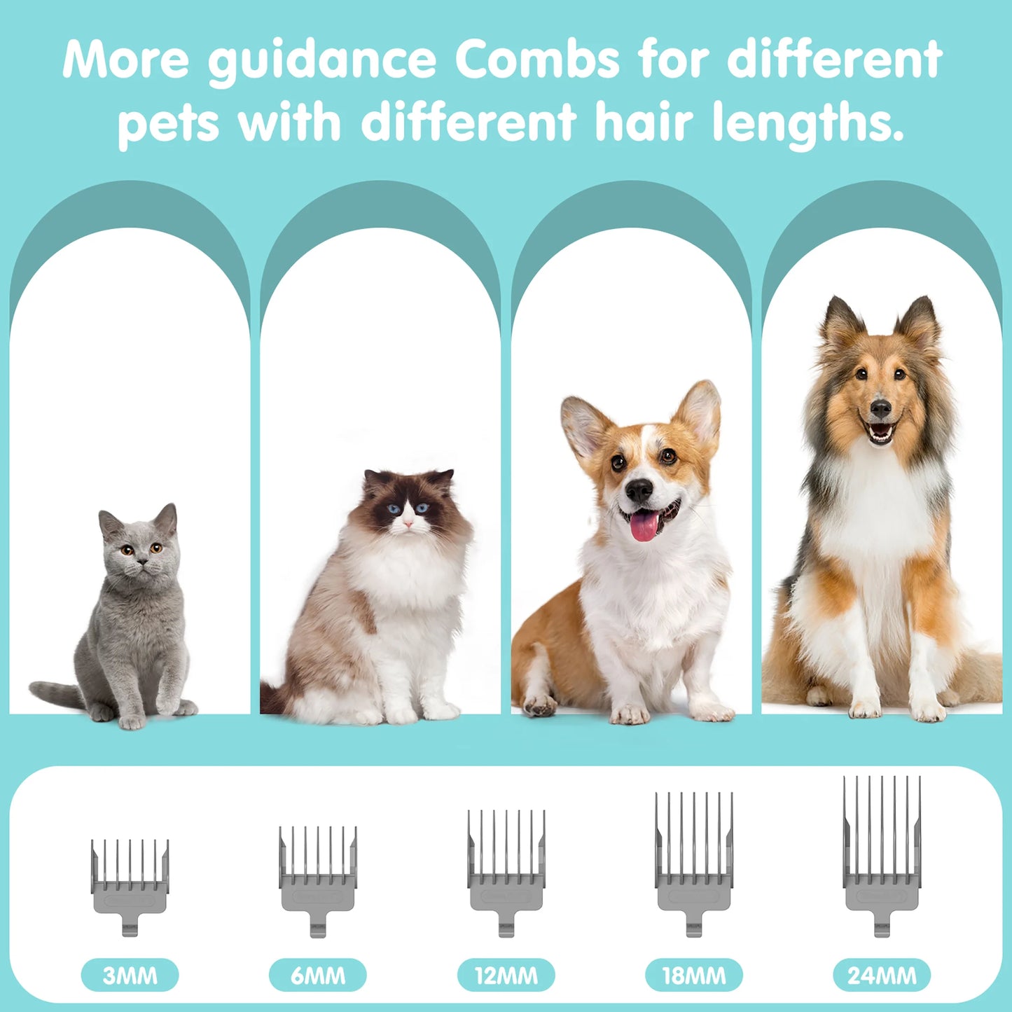 Professional 6-in-1 Dog Grooming Vacuum System - 11,000PA High Suction & 1.5L Capacity | 99% Hair Removal with Comprehensive Grooming Tools | Advanced Pet Vacuum for Professional Grooming