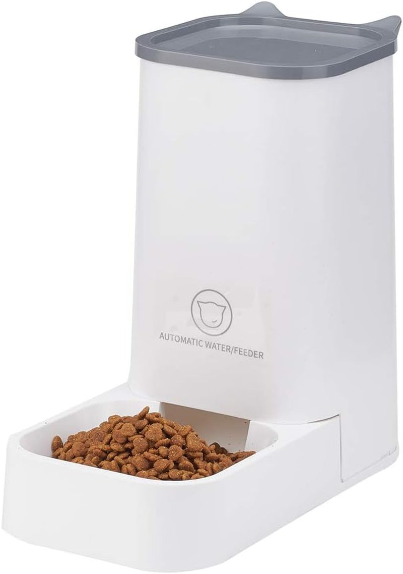 Automatic Pet Feeder and Water Dispenser Set, 1-Gallon Capacity Waterer and 2.1Kg Food Feeder, Self-Dispensing System for Small Pets, Made from Durable Polypropylene, Suitable for Cats and Dogs