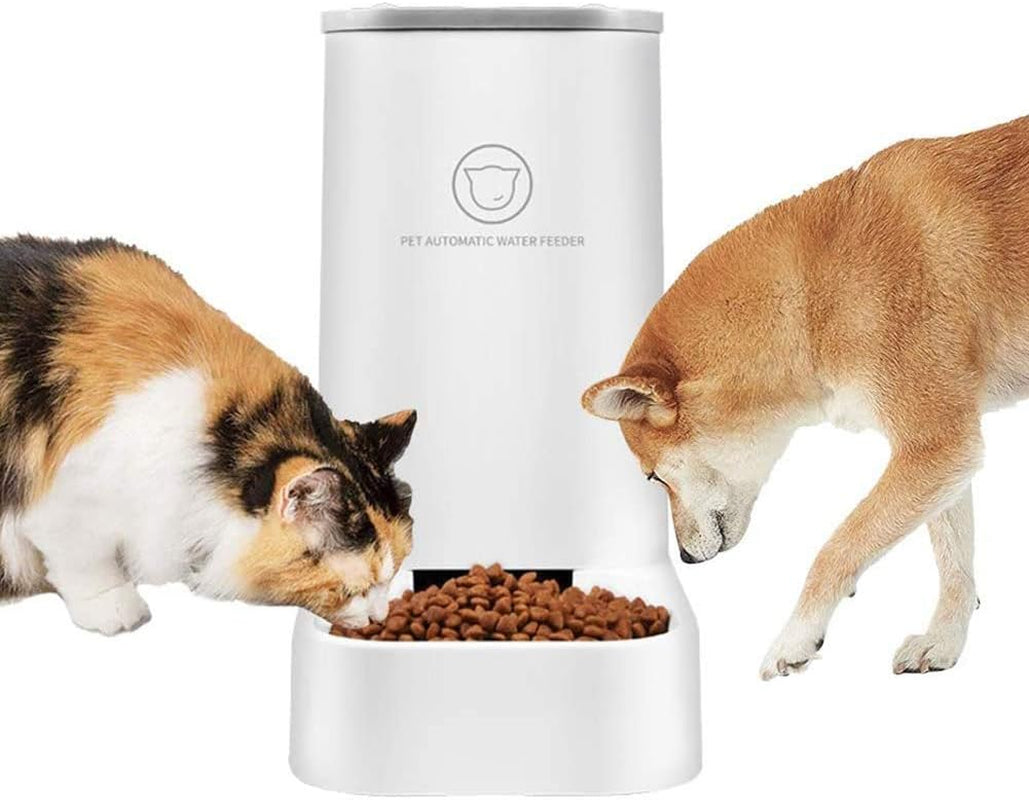 Automatic Pet Feeder and Water Dispenser Set, 1-Gallon Capacity Waterer and 2.1Kg Food Feeder, Self-Dispensing System for Small Pets, Made from Durable Polypropylene, Suitable for Cats and Dogs