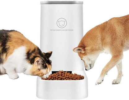 Automatic Pet Feeder and Water Dispenser Set, 1-Gallon Capacity Waterer and 2.1Kg Food Feeder, Self-Dispensing System for Small Pets, Made from Durable Polypropylene, Suitable for Cats and Dogs